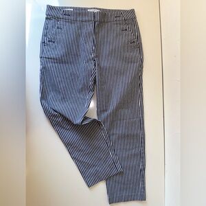 ANN TAYLOR THE RIVIERA SLIM SAILOR STYLE NAUTICAL STRIPED COTTON BLEND PANTS SZ2